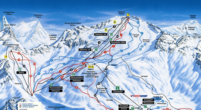 Pistenplan Mölltaler Gletscher