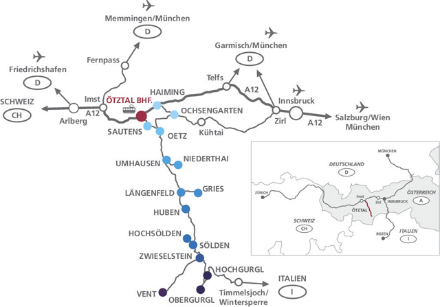 Karte vom Ötztal