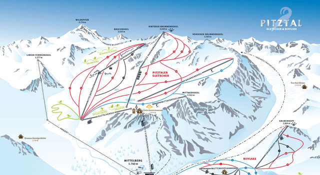 Pistenplan Pitztaler Gletscher
