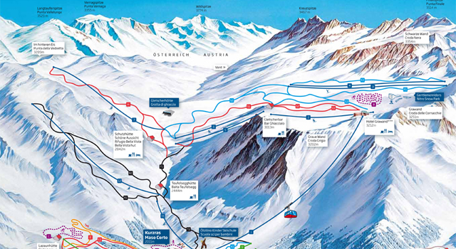 Pistenplan Stubaier Gletscher