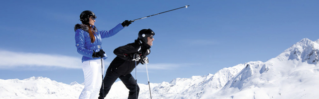 Skifahrer auf dem Sölden Gletscher