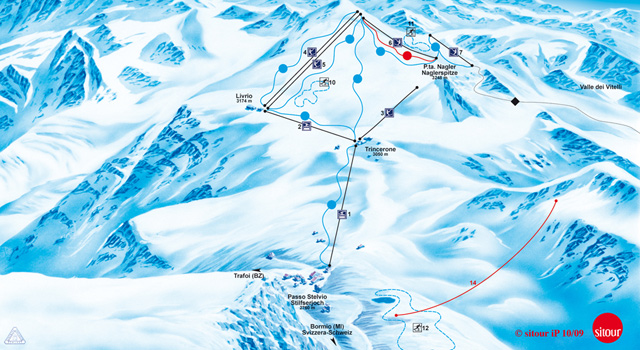 Pistenplan Stilfser Joch Gletscher
