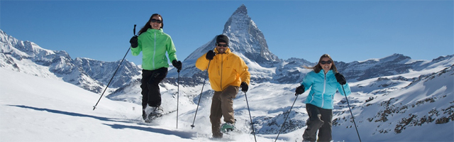 Schneeschuhwandern auf dem Zermatt Gletscher