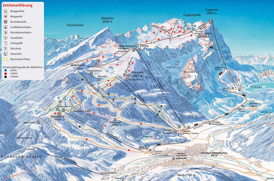 Pistenplan Zugspitze Gletscher
